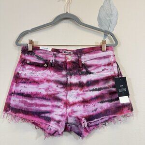 Agolde Women’s Parker Button Fly Jean Shorts Size 27 Envision Tie Dye New